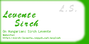 levente sirch business card
